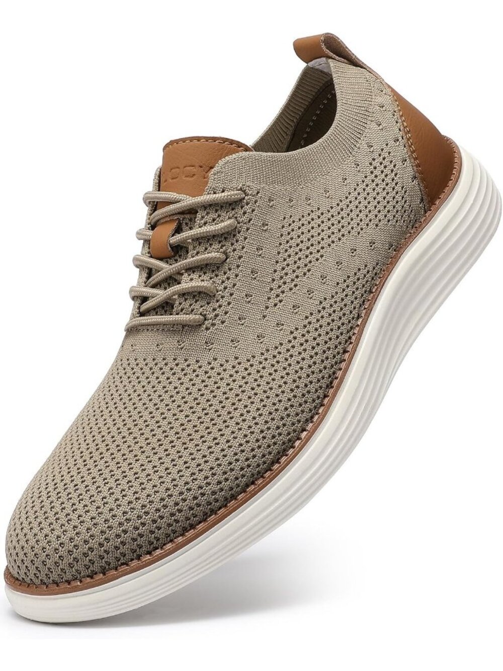 VILOCY Men's Khaki Ethylene Vinyl Acetate Casual Breathable Comfortable Sneakers